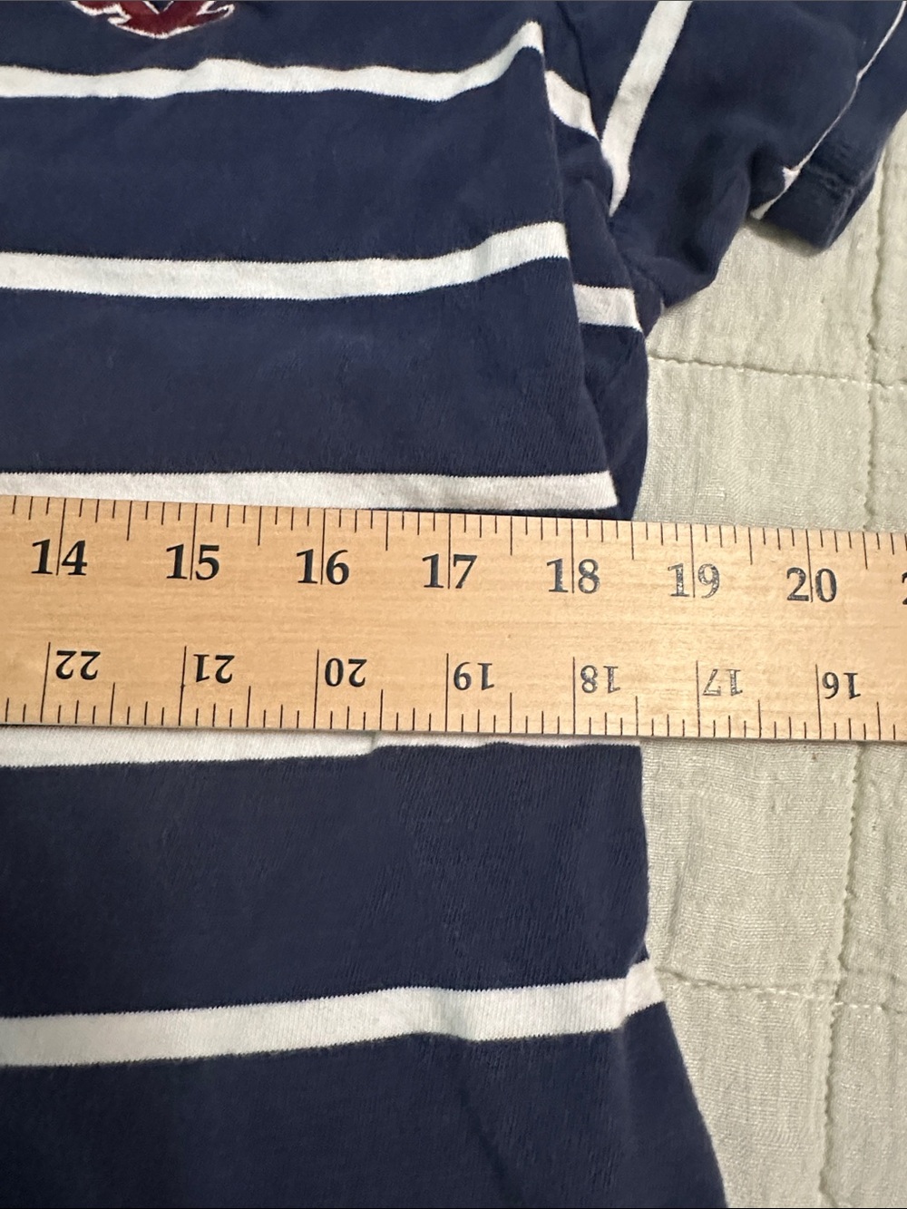 Men’s XL Hollister Navy & White Striped Polo with Red Logo classic - Picture 4 of 5